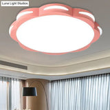 Flush Mount Macaron Led Ceiling Light With Acrylic Floral Shade - Ideal For Girls’ Bedroom