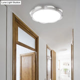 Flush Mount Macaron Led Ceiling Light With Acrylic Floral Shade - Ideal For Girls’ Bedroom