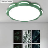 Flush Mount Macaron Led Ceiling Light With Acrylic Floral Shade - Ideal For Girls’ Bedroom