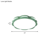 Flush Mount Macaron Led Ceiling Light With Acrylic Floral Shade - Ideal For Girls’ Bedroom