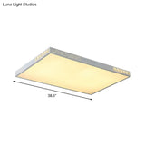 Flush Mounted Led Crystal Ceiling Light With Acrylic Shade - Rectangle/Round Options