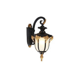 Frost Glass Wall Mount Outdoor Light With Vintage Bell Shade - 1-Light Fixture Gold / Small