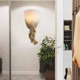 Frosted Glass Bowl Wall Light Fixture With Vintage Charm - Perfect For Living Rooms And Available In