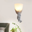 Frosted Glass Bowl Wall Light Fixture With Vintage Charm - Perfect For Living Rooms And Available In