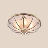 Frosted Glass Brass Ceiling Lamp - Classic Flush Mount For Bedroom / 23.5’