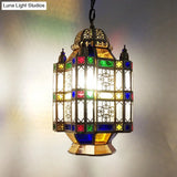 Frosted Glass Brass Chandelier Lantern - Art Deco Pendant Light (3 Heads) For Restaurants