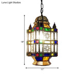 Frosted Glass Brass Chandelier Lantern - Art Deco Pendant Light (3 Heads) For Restaurants