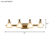 Frosted Glass Brass Wall Lamp: Bell Shaped Country Style Sconce Light For Bathroom