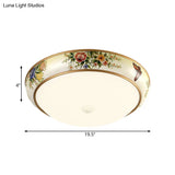 Frosted Glass Dome Led Flush Mount Ceiling Light - Korea Country Style (14’/19.5’ Diameter)