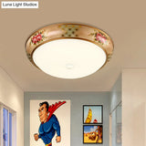 Frosted Glass Dome Led Flush Mount Ceiling Light - Korea Country Style (14’/19.5’ Diameter)