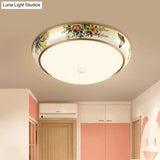 Frosted Glass Dome Led Flush Mount Ceiling Light - Korea Country Style (14’/19.5’ Diameter)