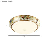Frosted Glass Dome Led Flush Mount Ceiling Light - Korea Country Style (14’/19.5’ Diameter)