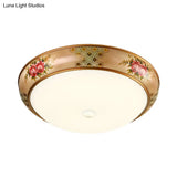 Frosted Glass Dome Led Flush Mount Ceiling Light - Korea Country Style (14’/19.5’ Diameter)