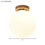 Frosted Glass Globe Ceiling Mount Light In White - Ideal For Modern Bathrooms