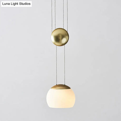 Frosted Glass Pendant Light Kit - Postmodern Rose Gold/Gold Ceiling Hang