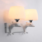 Frosted Glass Urn Wall Sconce - Modern White Finish For Study Room 2 /