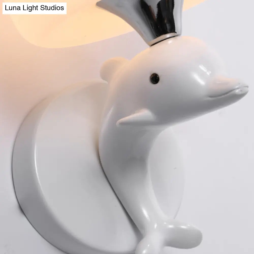 Frosted Glass Urn Wall Sconce - Modern White Finish For Study Room