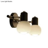 Frosted Glass Vanity Lighting - Traditional Style 2/3 Lights Bathroom Wall Lamp Black
