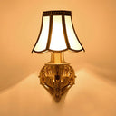 Frosted Glass Wall Sconce With Flared Design - Traditional 1/2 Lights White Mounted Lamp 1 / Gold