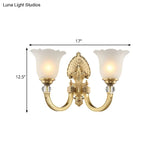 Frosted Glass Wall Sconce With Vintage Style & Golden Backplate