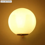 Frosted White Glass Ball Wall Light With Gold Arm - Minimalist 1 Head Lamp (Warm/White Light)