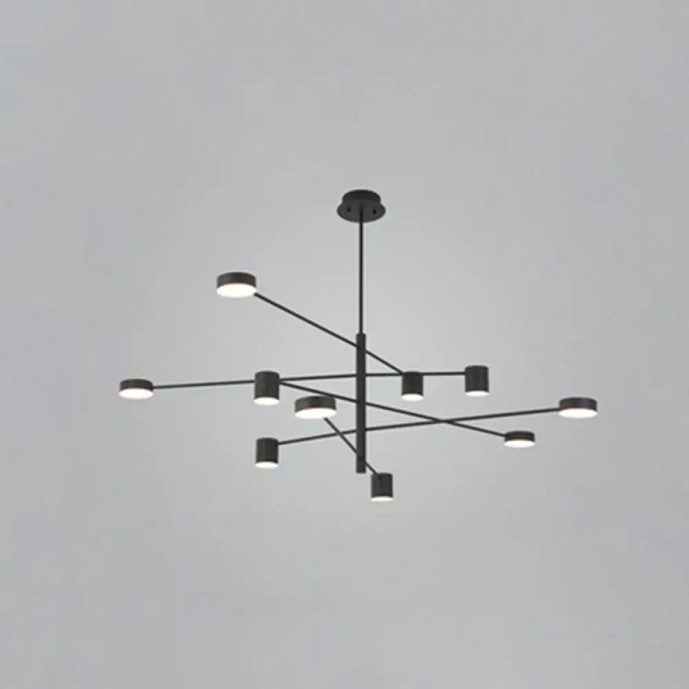 Gatria - Contemporary Sputnik Chandelier: Metal Pendant Light 10 / Black White