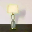 Gatria - Vintage Urn Night Table Light 1 Head Water Glass Lamp With Barrel White Fabric Shade
