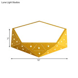 Geometric Acrylic Led Ceiling Light (16’/19.5’ Wide) - Macaron Collection Pink/Blue/Yellow Options