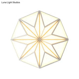 Geometric Acrylic Led Flush Light For Great Room Ceiling - Black/White/Gold