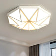 Geometric Acrylic Led Flush Light For Great Room Ceiling - Black/White/Gold White