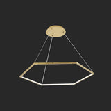 Geometric Chandelier: Ultra-Modern Metallic Lighting Fixture For Living Room Gold / 31.5 Natural