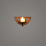 Geometric Country Style Wooden Wall Sconce - Brown Light Fixture For Corridor / Smile