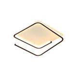 Geometric Flush Mount Lamp: Metallic Led Ceiling Light 16/19.5 Width Black/Gold Warm/White