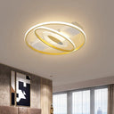 Geometric Flush Mount Led Ceiling Light In Minimal Metal Gold - 16.5’/20.5’ W / 16.5’