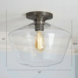 Geometric Glass Flushmount Light - Sleek And Simple Ceiling Fixture For Balcony More Black / A