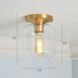Geometric Glass Flushmount Light - Sleek And Simple Ceiling Fixture For Balcony More Gold / G
