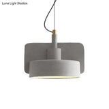 Geometric Industrial Cement Pendant Light - Grey/Beige/Pink 1-Light 6’/8’/9’W