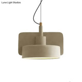 Geometric Industrial Cement Pendant Light - Grey/Beige/Pink 1-Light 6’/8’/9’W