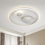 Geometric Led Ceiling Light Fixture Nordic Modern Flush Mount Lamp - 16’/19.5’ In Black/White