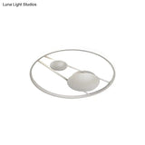 Geometric Led Ceiling Light Fixture Nordic Modern Flush Mount Lamp - 16’/19.5’ In Black/White