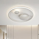 Geometric Led Ceiling Light Fixture Nordic Modern Flush Mount Lamp - 16/19.5 In Black/White
