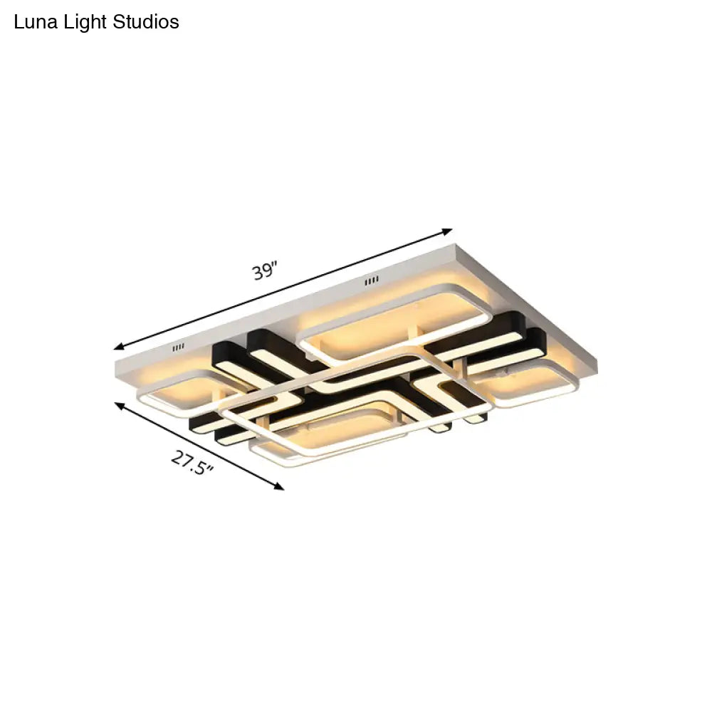 Geometric Led Ceiling Light In Black And White For Modern Living Spaces