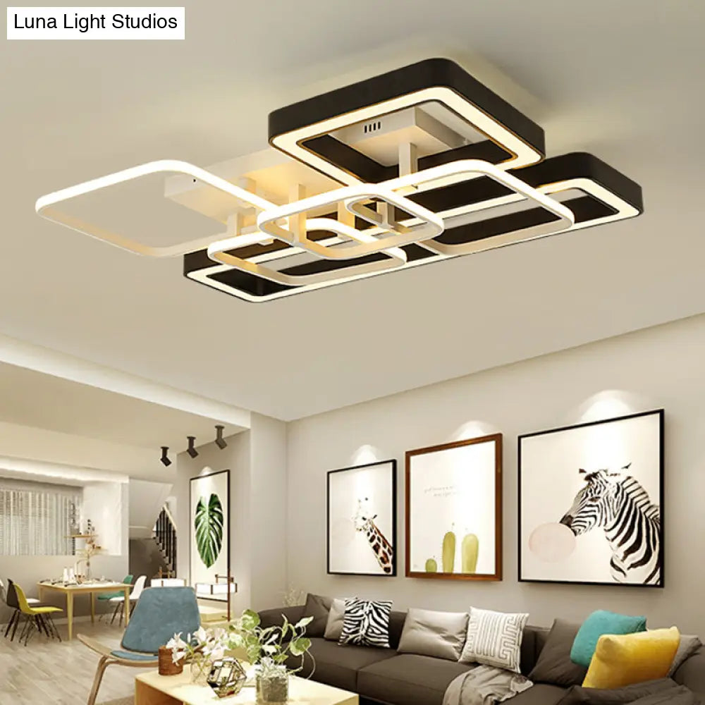 Geometric Led Ceiling Light In Black And White For Modern Living Spaces
