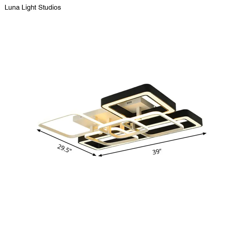 Geometric Led Ceiling Light In Black And White For Modern Living Spaces