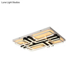 Geometric Led Ceiling Light In Black And White For Modern Living Spaces