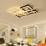 Geometric Led Ceiling Light In Black And White For Modern Living Spaces Black-White / A