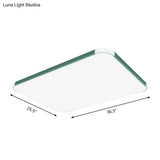 Geometric Led Flush Mount Lamp In Macaron Colors - 12’/15’/17’ Wide
