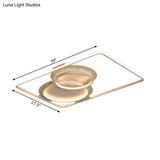 Geometric Metal Ceiling Mounted Led Flush Lamp Modern Lighting (White/Warm) - 35.5’/39’ Wide