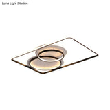 Geometric Metal Ceiling Mounted Led Flush Lamp Modern Lighting (White/Warm) - 35.5’/39’ Wide