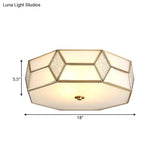 Geometrical Flush Mount Traditional White Glass Chandelier - Wide Options 2/3 Bulbs